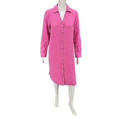 Candace Cameron Bure Womens Button Front Gauze Shirtdress X-Small Size Pink