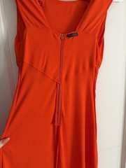 versace 2000s neon orange medusa heads mini dress women’s XS