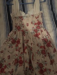 Beige Floral Fit & Flare Sundress Square Neck Tie Front Sleeveless Short S