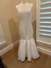 BHLDN Sleeveless Square Neck Trumpet Mermaid Wedding Midi Dress Large