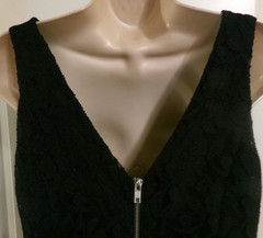 SPEECHLESS NAVY BLUE POLYESTER BLEND LACE FIT & FLARE DRESS – MEDIUM