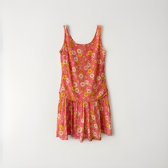 Vintage Robbie Rivers Drop Waist Daisy Print Dress 60s Polyester – Size XS / S