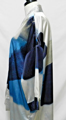Soft Surroundings Small Medium S M Embroidered Satin Watercolor Duster Cover-Up