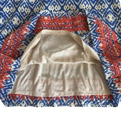 THML Blue and Cream Shift Knee Length Sleeveless Dress Women’s Size Small