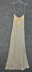Rhode Platinum Jemima Dress Womens 6 Silk Silver Sequins Slip Dress Sleeveless