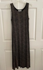 Molly Malloy Black and Brown Sleeveless Stretchy Maxi Dress Size Petite