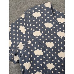 Striptap Blue Cloud Polka Dot Mini Dress Short Sleeve Zip Back Size L