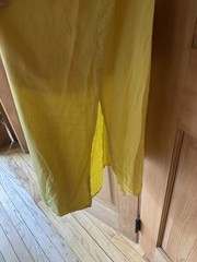 Hem And Thread Lightweight Lined Yellow Summer Dress Side Splits Braided Straps