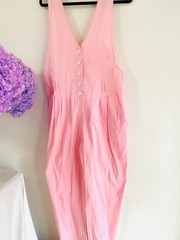 🌸 RARE PINK COTTON VINTAGE 70S BUBBLEGUM JUMPSTUIT 🌸 AJE Unicorn small