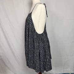 Free People Charcoal Grey Floral Halter Sundress,cottagecore, boho,flowy cotton