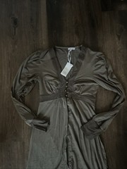 Vertigo Paris Women’s Brown Dress Size Lg MSRP $210 NEW Lagenlook Buttons NEW