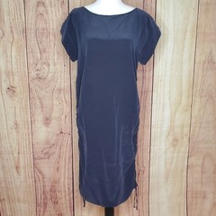 Joseph Navy Silk Crepe De Chine Shift Dress BNWT Size 36 UK 8