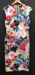 NEW Ted Baker Women&rsquo;s Odeela Floral Swirl Print Sheath Midi Dress Size 5 (US 12)
