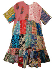 Nwt FUNKY STUFF nothing matches patch cotton maxi hippy boho DRESS 4X Free shipp