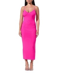 AFRM Amina Mesh Maxi Slip Dress Women&rsquo;s XS Glow Pink V-Neck Adjustable Strap~