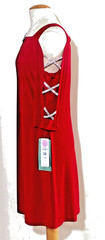 NWT-MSK Studded 3/4 Sleeves Shift Party Dress (Vibrant Red) – Size L