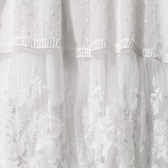 Womens White Floral Lace Swiss Dot Maxi Dress M Boho Embroidered Prairie Lined