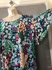 Kim Rogers curvy 2X Floral dress double short sleeve made in Cambodia Pre-owned.