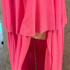For Love & Lemons Juni Tulle Maxi Dress in Pink Sparkle Glitter Size XS