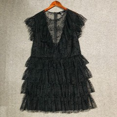 Forever 21 Mini Dress 2X Plus Black Tulle Ruffle Tiered Whimsigoth Coquette Chic