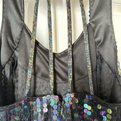 New Robert Anthony Sequin Beaded Bodycon Dress Size 12 Vintage Y2K 1990s Prom