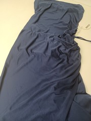 Staud Julius High Slit Gown Size XS Women Open Back Cowl Halter Neck In Navy