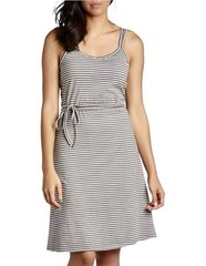 Toad&Co Capellini Gray Stripe Organic Knit Tie Waist Strappy Shift Dress Size L