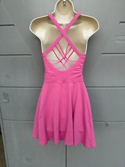 Free People Movement Good Karma Pink Strappy Back Athletic Mini Dress Sz M Tenni