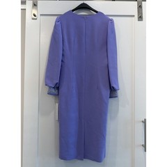 Lily & Taylor Lavender Rhinestone Trim Midi Dress Bishop Sleeve Size 8 NWT