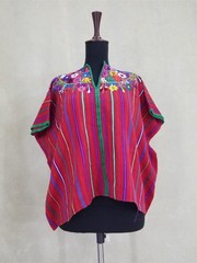 Vintage Traditional Guatemalan Floral Hand Embroidered Huipil L:59 B:78 S:80cms