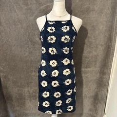 Vintage Y2k Green and White Floral Mini Halter Boho Sun Dress