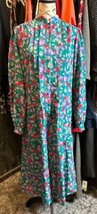 schrader sport New York vintage green floral print dress size 10