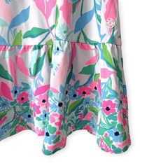Lilly Pulitzer Luxletic Mixed Doubles Dress Womens L White Floral Tennis Resort