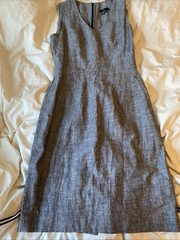 Femme De Carriere gray linen V-neck Dress Made In Canada US Size 0-2 Women’s