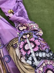 ZIMMERMANN Cosmic Mini Dress Silk Chiffon Purple Zodiac Floral 0P Petite