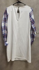 Free Assembly Tie Cuff Mixy Cream Dress M