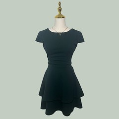 b. darlin forest green layer elegant mini dress Y2K coquette chic modest preppy