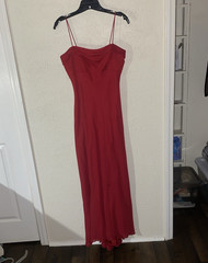 Women’s Red Solid Strappy Sleeveless Long Maxi Dress Size S Regular Blend