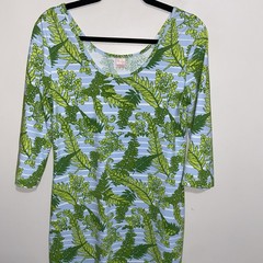 Persifor Dress Womens Medium Stretch Leaf Fern Print Resortwear Tropical USA