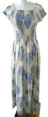Sunny Island Hawaii Maxi Blue Floral Dress One Size