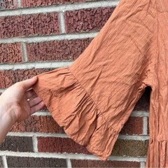 Universal Thread Rusty Orange 1/2 Sleeve Peasant Mini Dress