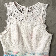 Lilly Pulitzer Sharice Shift Dress Size 10 Multi Coral Bay Crochet Lace Tropical
