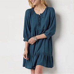 Frye and Co. Women&rsquo;s Dress Small Eyelet Lace 3/4 Sleeve Blue NWT Rodeo Western