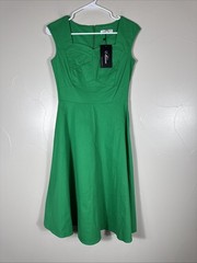 Mixinni Women&rsquo;s Dress Retro 50’s Green Fit & Flare Rockabilly Small New With Tag