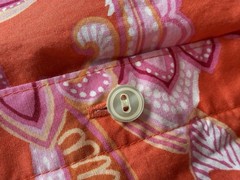 Talbots Women’s Orange Pink White Paisley Collared Button Belted Midi Dress 8