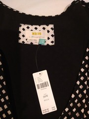 NWT Maeve Anthropologie MOCK WRAP Midi Dress Black White US Plus Size 20W UK 26W