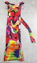 AFRM Women&rsquo;s Casey Ruched Stretch Mesh Midi Dress Spray Floral Print Size XS NWT