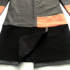 See by Chloé Dress UK 12 Colourblock Wool Cotton Terracotta Orange Black Grey