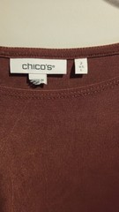 Chico&rsquo;s Brown Solid Knit Midi Shift Dress Boat Neck 3/4 Sleeve Pullover Sz 2