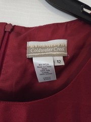 VTG Coldwater Creek 100% Silk Dress And Jacket Red Size 12